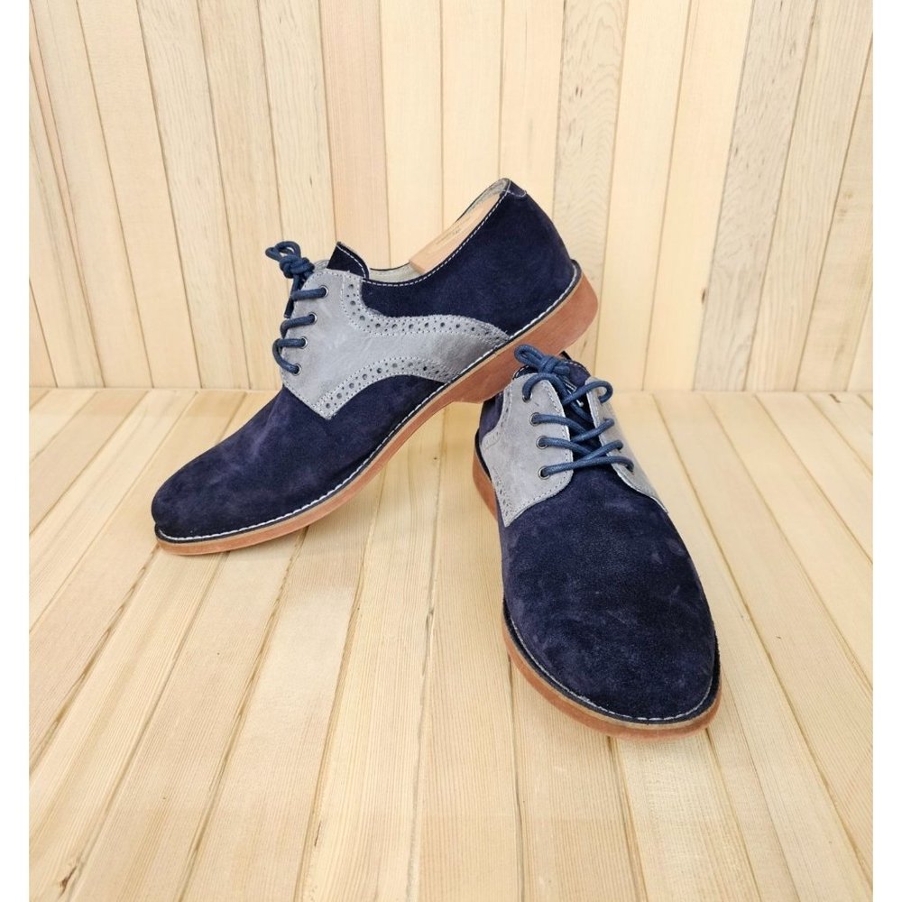 Aldo Suede Blue/Gray Leather Oxford Shoes Made in Romania